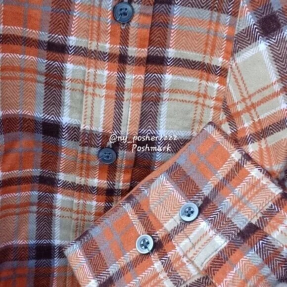 *๐ฅ๐ฒ๐ท๐ฝ๐ช๐ฐ๐ฎ ๐๐๐๐๐๐ Flannel Shirt XL Orange/Brown - Picture 3 of 5